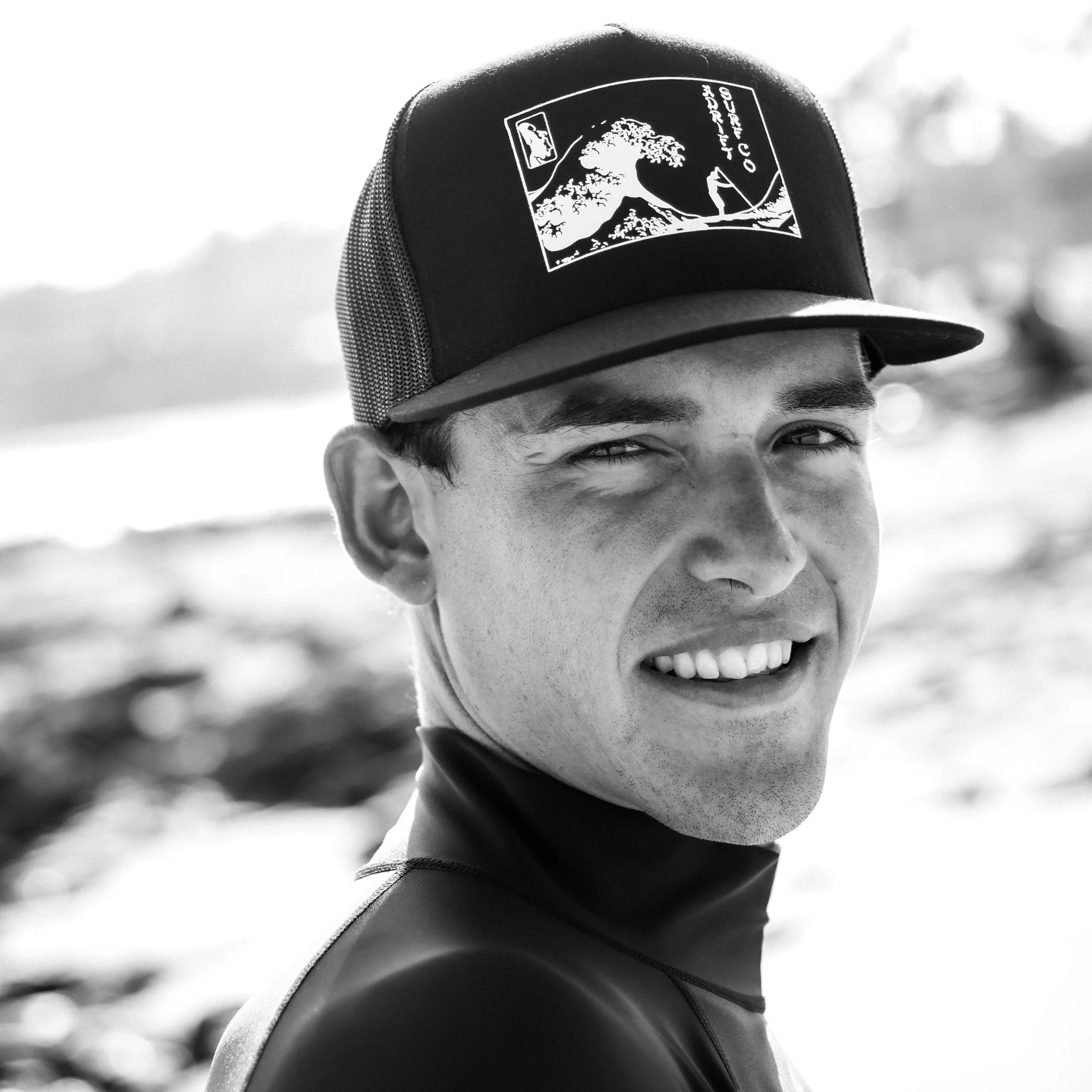 Adrift Surf Co Hokusai Wave Hat in Black — ADRIFT TAHOE